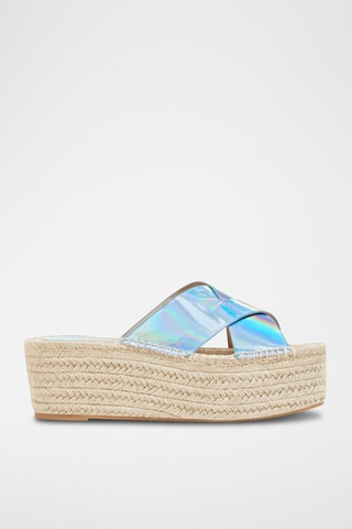 Mules de cunha Azul-celeste