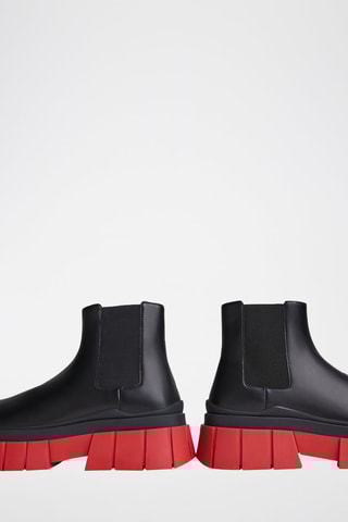 Botins Chelsea Preto e vermelho