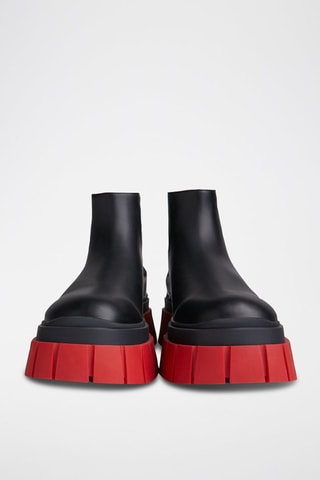 Botins Chelsea Preto e vermelho