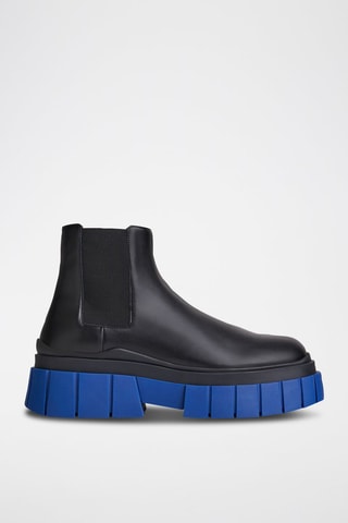 Botins Chelsea Preto e azul