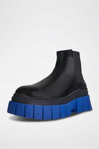 Botins Chelsea Preto e azul