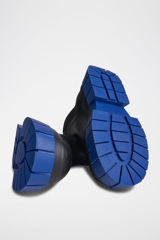 Botins Chelsea Preto e azul