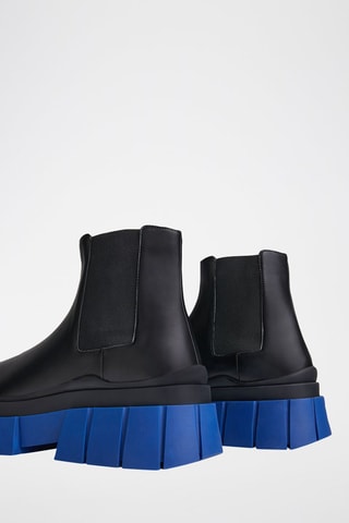 Botins Chelsea Preto e azul