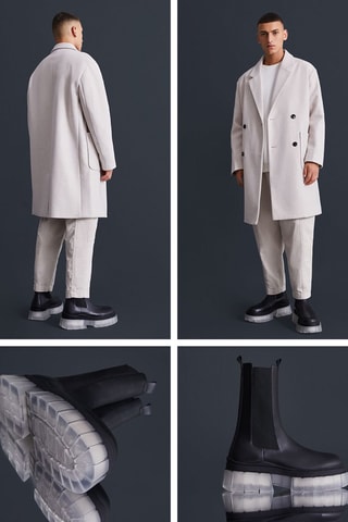 Botins Chelsea Preto e transparente