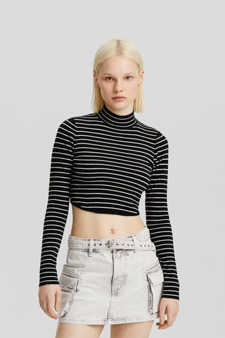 Camisola curta - Preto