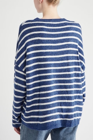Camisola oversize - Azul e branco