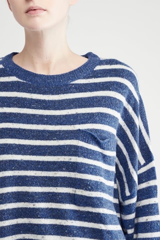 Camisola oversize - Azul e branco