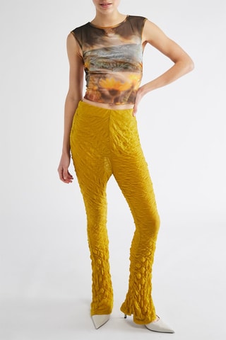 Calças wide legs - Amarelo