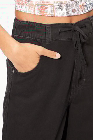 Calças jogger cintura subida - Preto