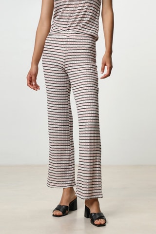 Calças bootcut Branco e rosa