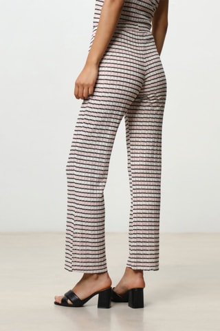 Calças bootcut Branco e rosa