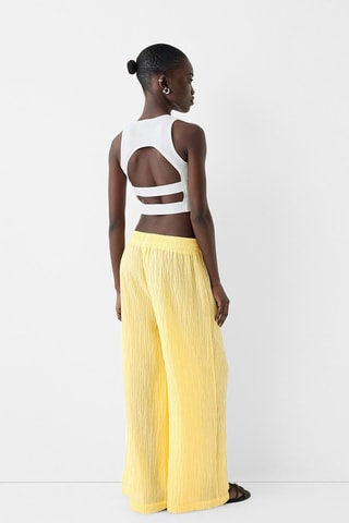 Calças wide legs - Amarelo