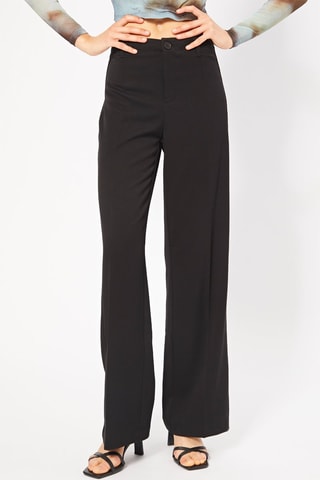 Calças wide legs de cintura subida - Preto