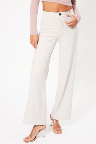 Calças wide legs de cintura subida - Branco