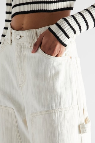 Pantalon wide legs taille haute - Blanc