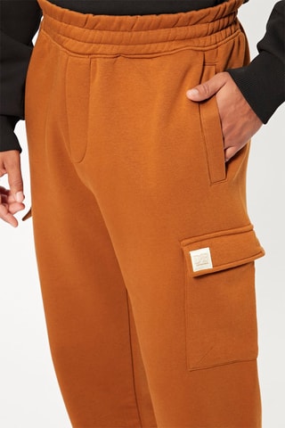 Calças wide legs cargo - Camel