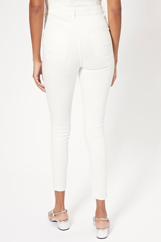Calças de ganga skinny cintura subida - Cru