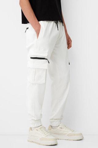 Calças jogger regular - Branco