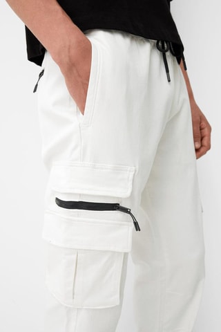 Calças jogger regular - Branco
