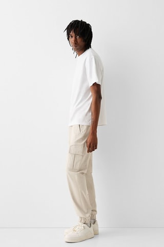 Calças jogger regular - Bege