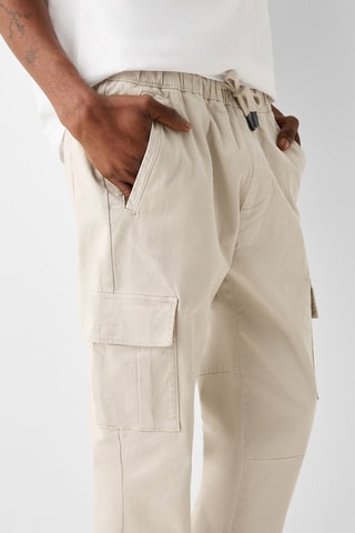 Calças jogger regular - Bege
