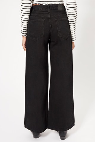 Calças de ganga wide legs - Preto