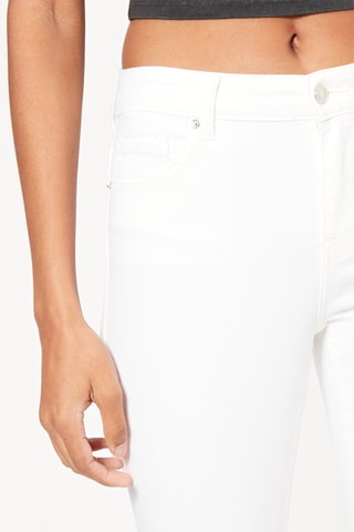 Calças de ganga skinny 7/8 cintura subida - Branco