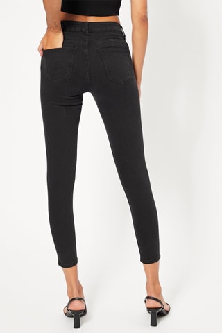 Calças de ganga skinny push-up 7/ 8 - Preto