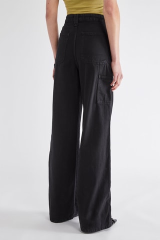 Calças de ganga wide legs - Preto