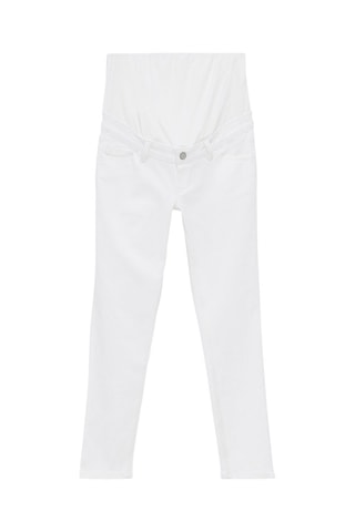 Calças de ganga de grávida 7/8 - Branco