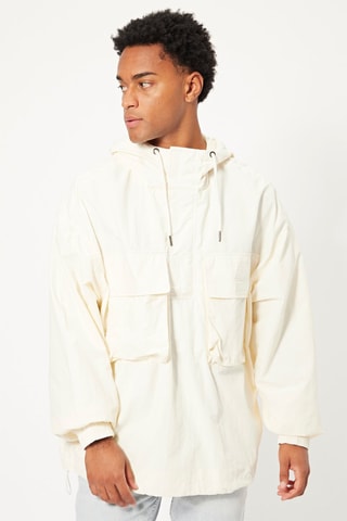 Casaco oversize com capuz - Branco