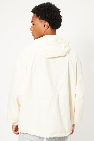 Casaco oversize com capuz - Branco