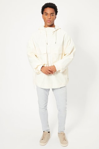Casaco oversize com capuz - Branco