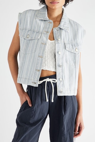 Colete oversize sem mangas - Azul