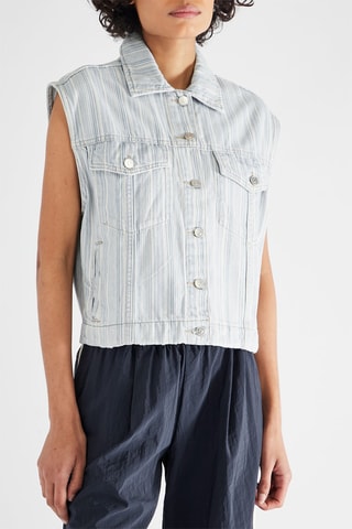 Colete oversize sem mangas - Azul