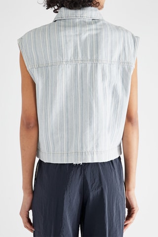 Colete oversize sem mangas - Azul
