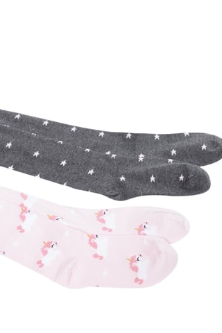 2 collants - Rosa e cinzento mesclado