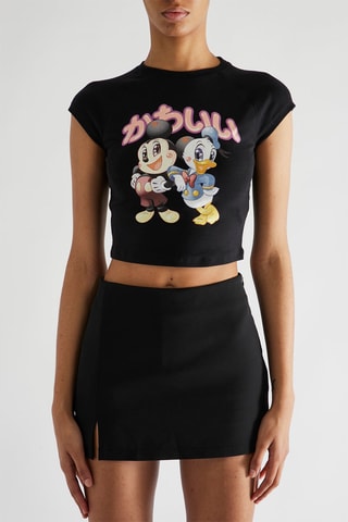 Crop top Donald & Mickey Disney - Preto