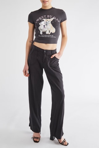 Crop top - Cinzento