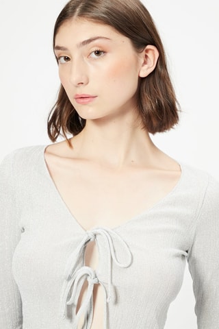 Crop top Cinzento-claro