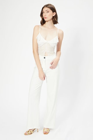 Crop top de renda Cru