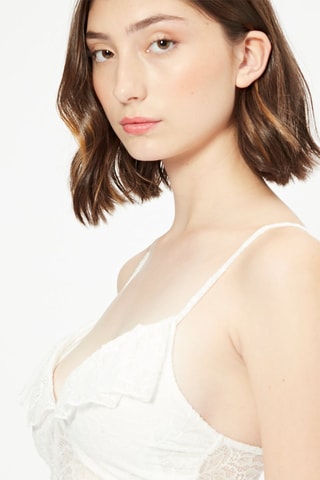 Crop top de renda Cru