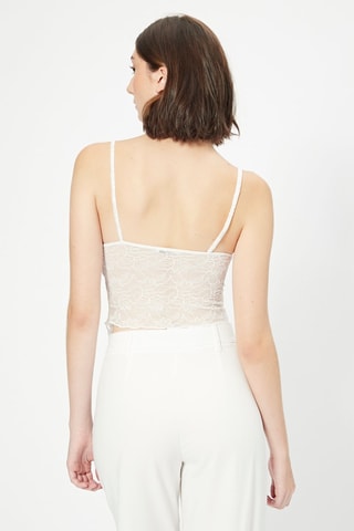 Crop top de renda Cru