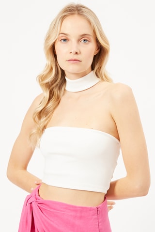 Crop top efeito ilusório Cru