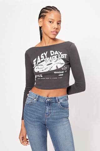 Crop top - Cinzento