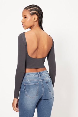 Crop top - Cinzento