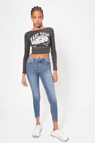 Crop top - Cinzento