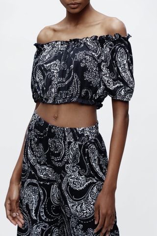 Crop top Preto