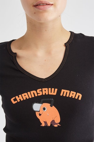Crop top Chainsaw Man - Preto