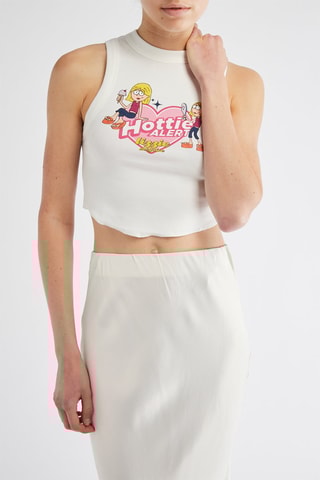 Crop top Lizzie Mcguire Hottie Alert - Branco